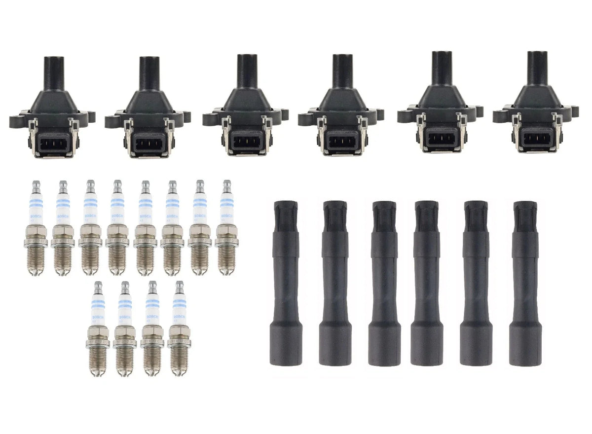 Bosch 6 Ignition Coils & 12 Wire Platinum Spark Plugs for BMW