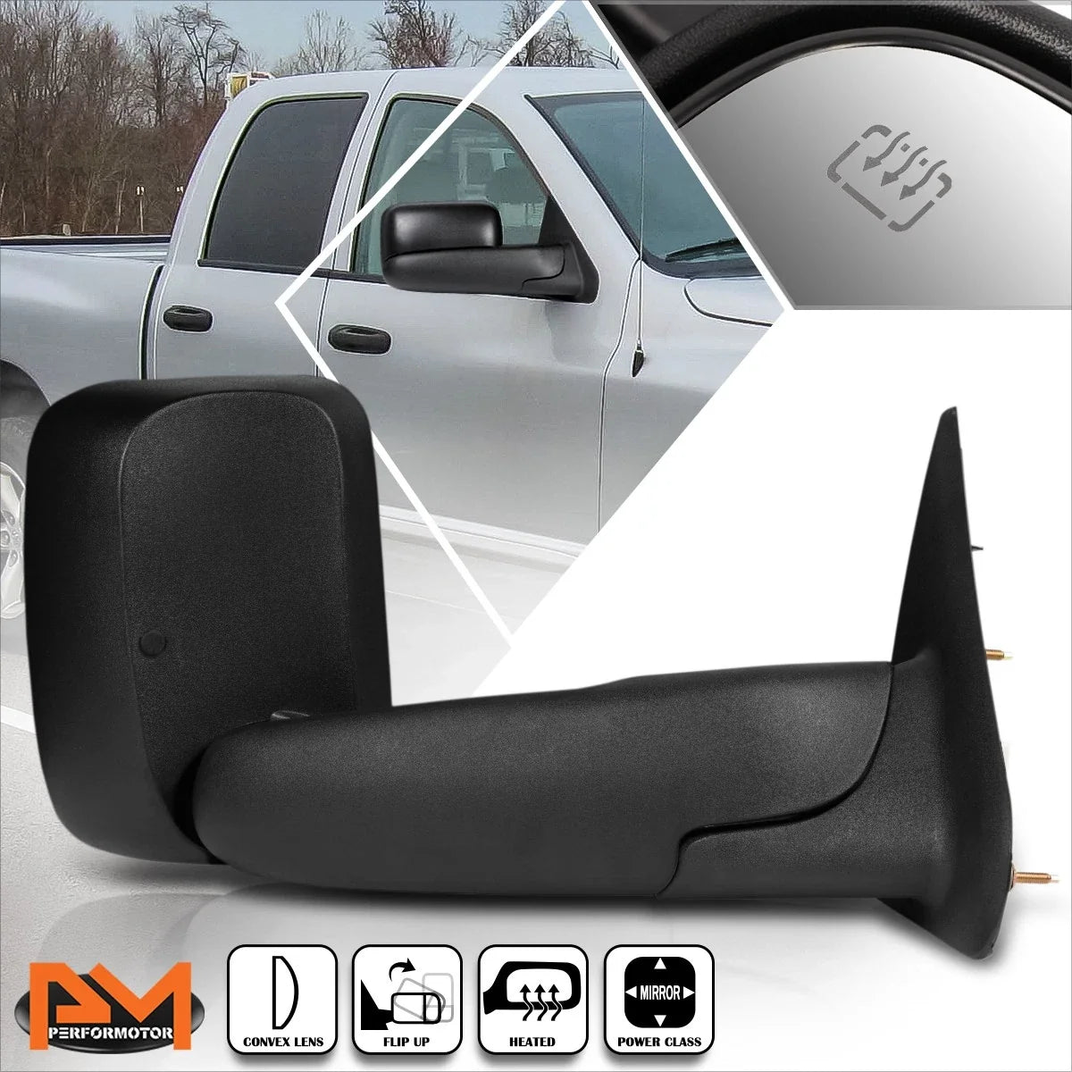 Powered Heated Side Towing Mirror for Dodge Ram 1500/2500/3500 (2002–2009)