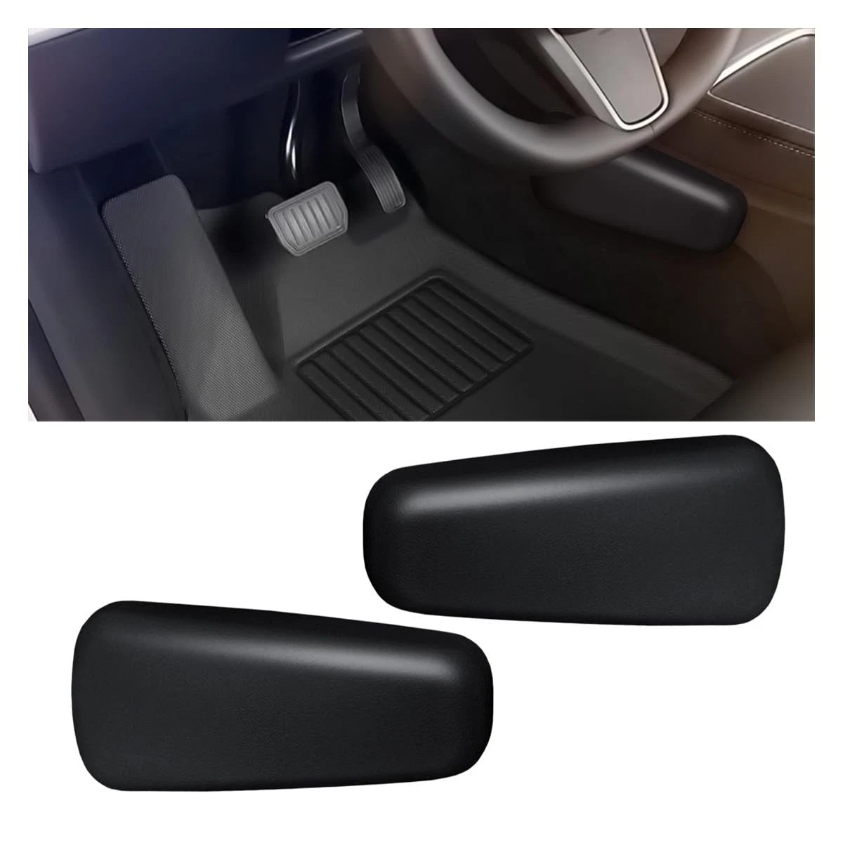2X Car Door Armrest Pads for Soft Memory Foam Comfort (Black)