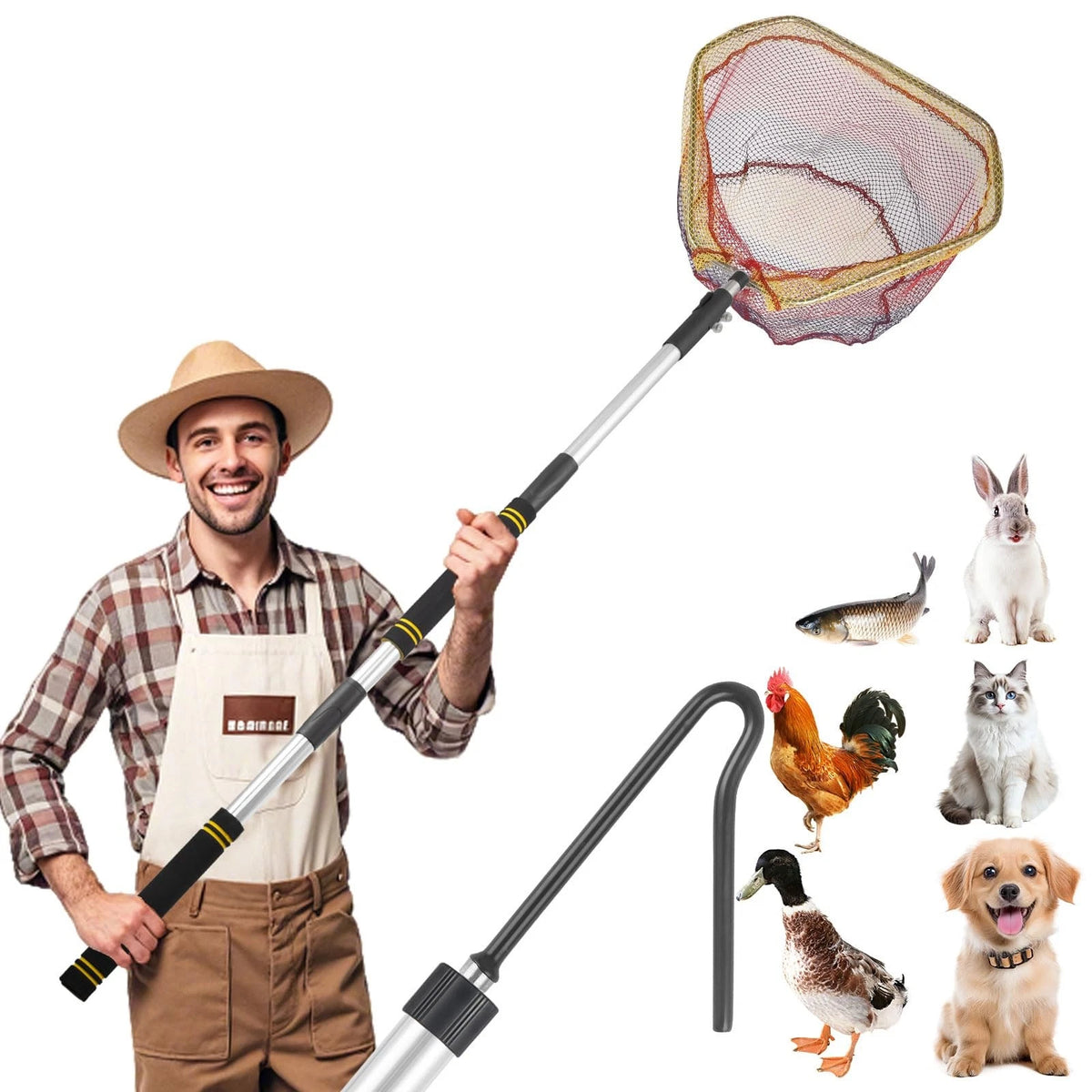Frebuta Chicken Catcher Net for (37 to 93in Leg Hook)