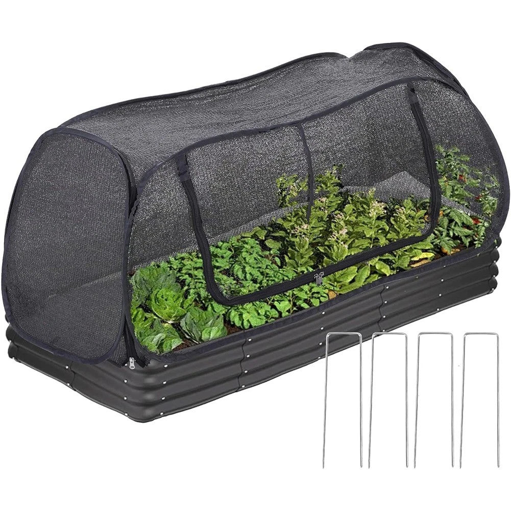 Garden Cover for Raised Beds with Zipper Ventilation