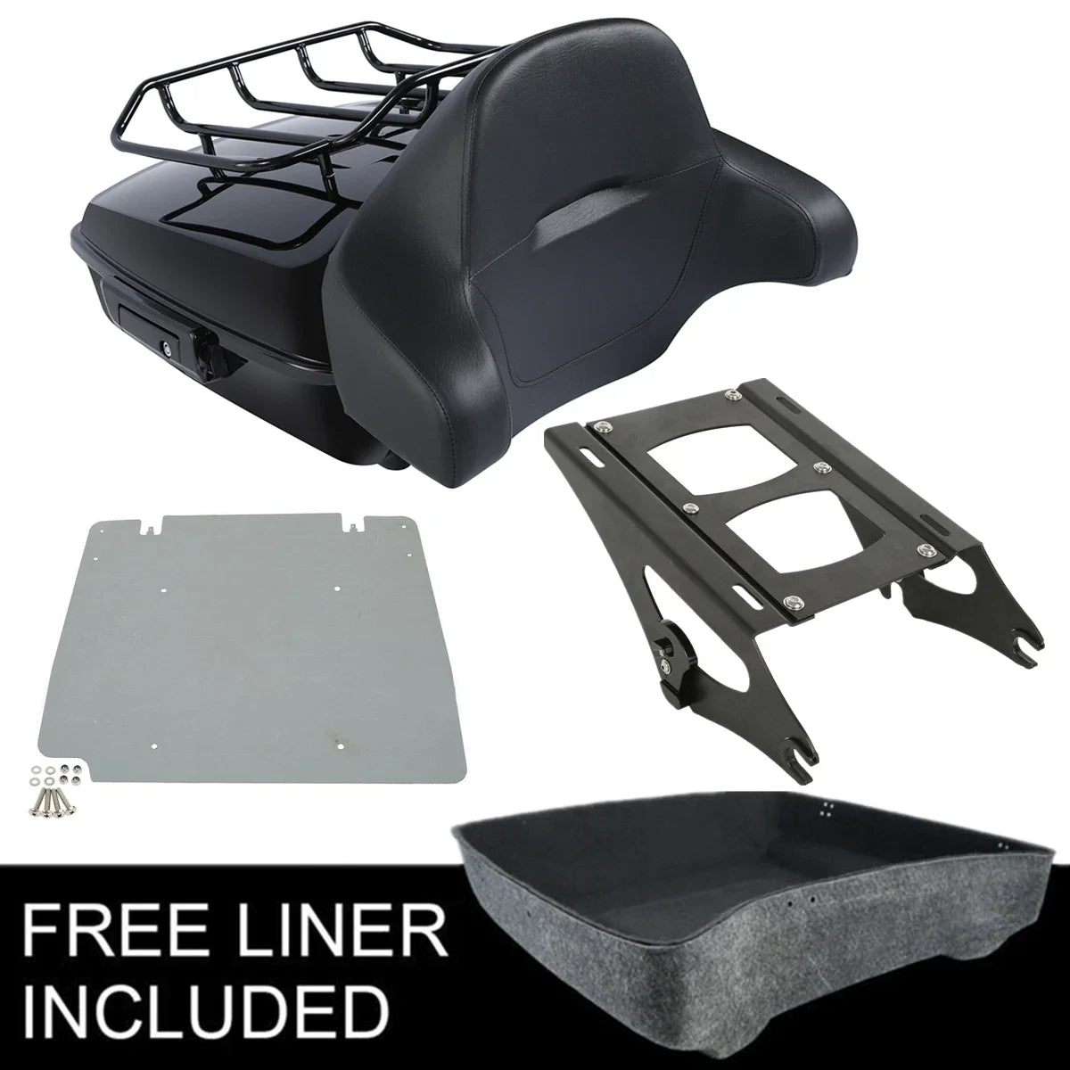Chopped Trunk Backrest Mount Rack for Harley Street Road Glide (2014–2026)