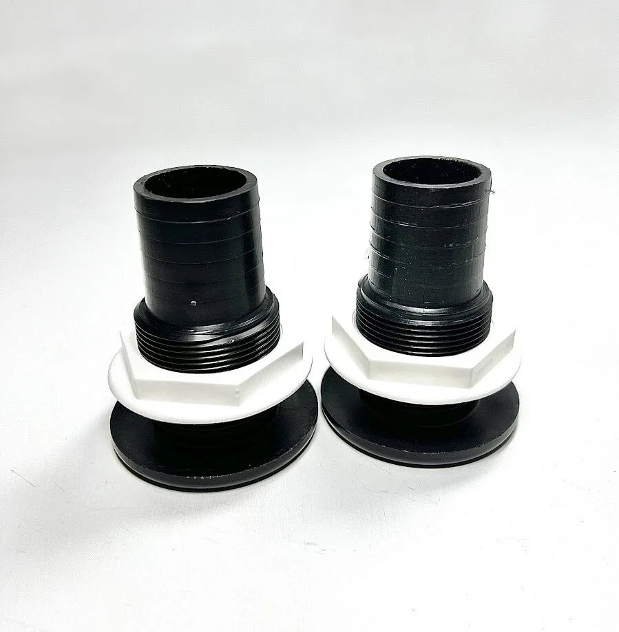 Set of 2 Thru Hull 1.5in Black Plastic for TH Marine TH-1500-DP