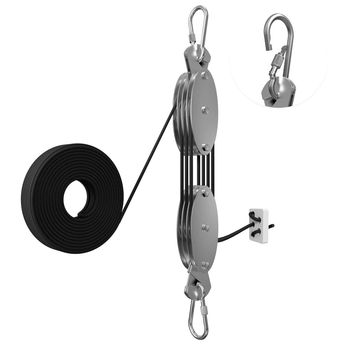 Rope Hoist Pulley System for Upgraded Use (530LB, 65FT)