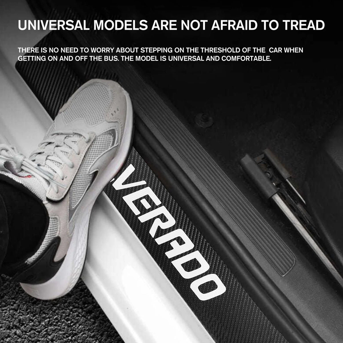 Set of 4 Door Sill Plate Step Scuff Covers for Silverado 1500 2500HD 3500HD
