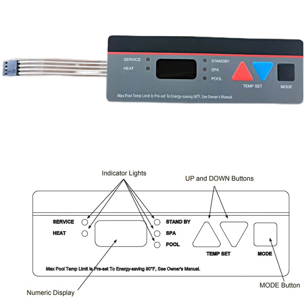 Bezel & Keypad for Hayward Universal H-Series Low Nox Pool Heater