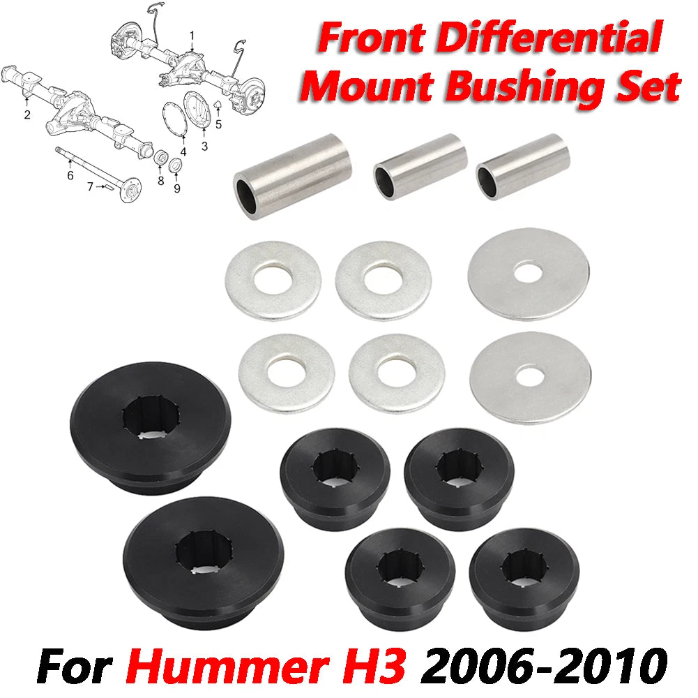 Set of 4 Polyurethane Front Differential Mount Bushings for Hummer H3 (2006–2010)