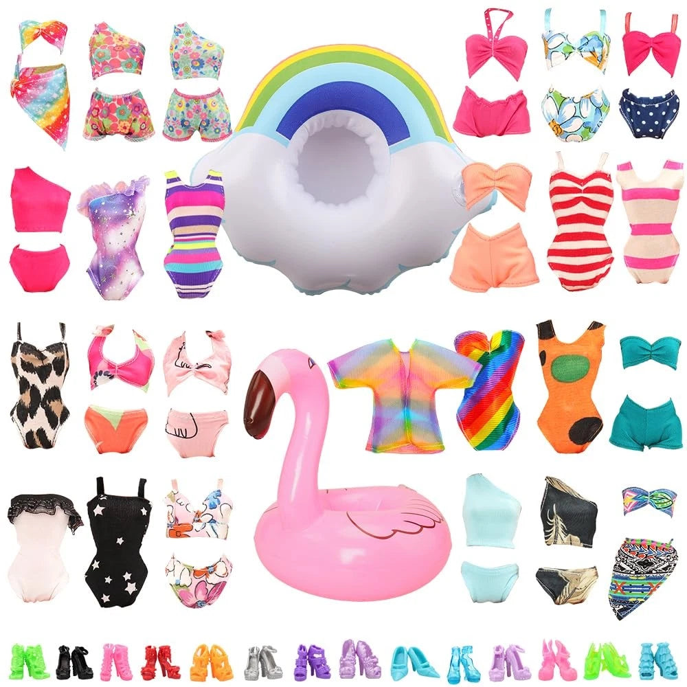 Set of 5 Swimsuits for Women (Bikini & One Piece) - Pink