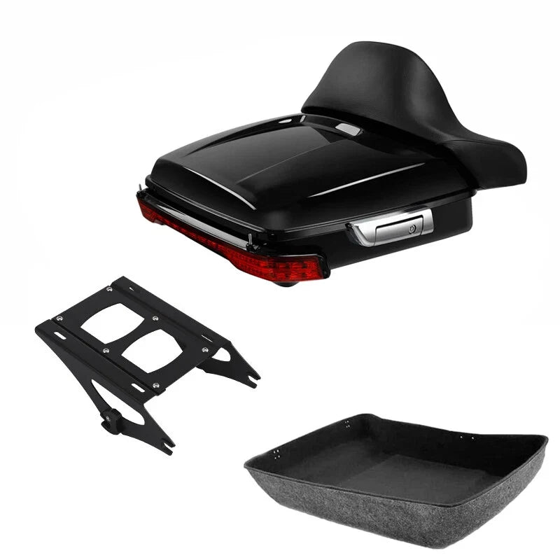 Chopped Trunk Backrest Light Mount Rack for Harley Street Road Glide (2014–2026)