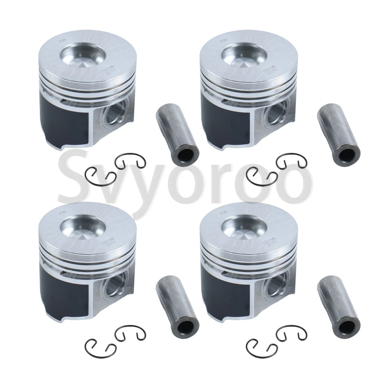 4X Piston Assembly 1G796-21112 78mm for Kubota V2203 V2403 (1990–2023)
