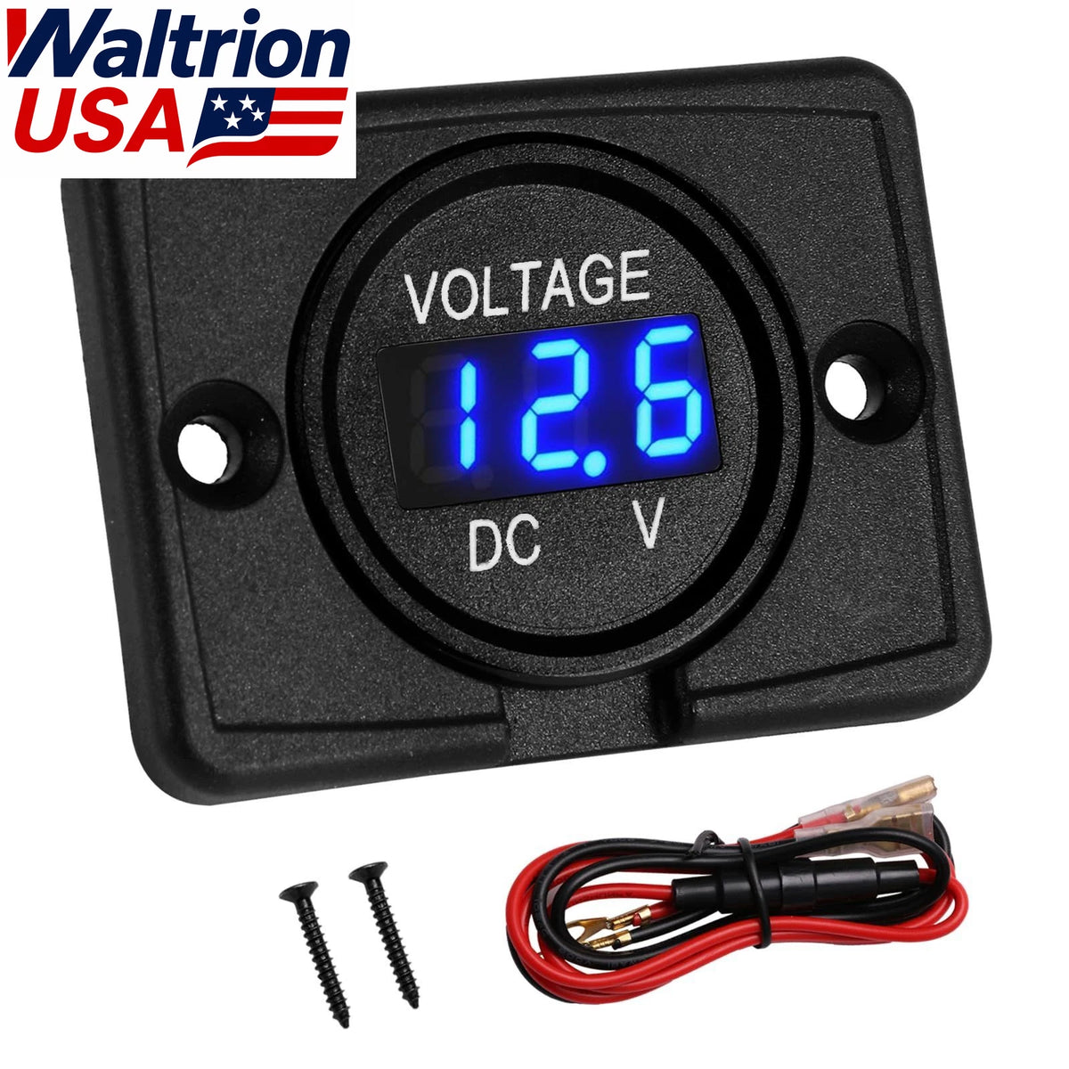 LED Digital Voltage Gauge Battery Meter Monitor for Car Marine (12V 24V 36V)