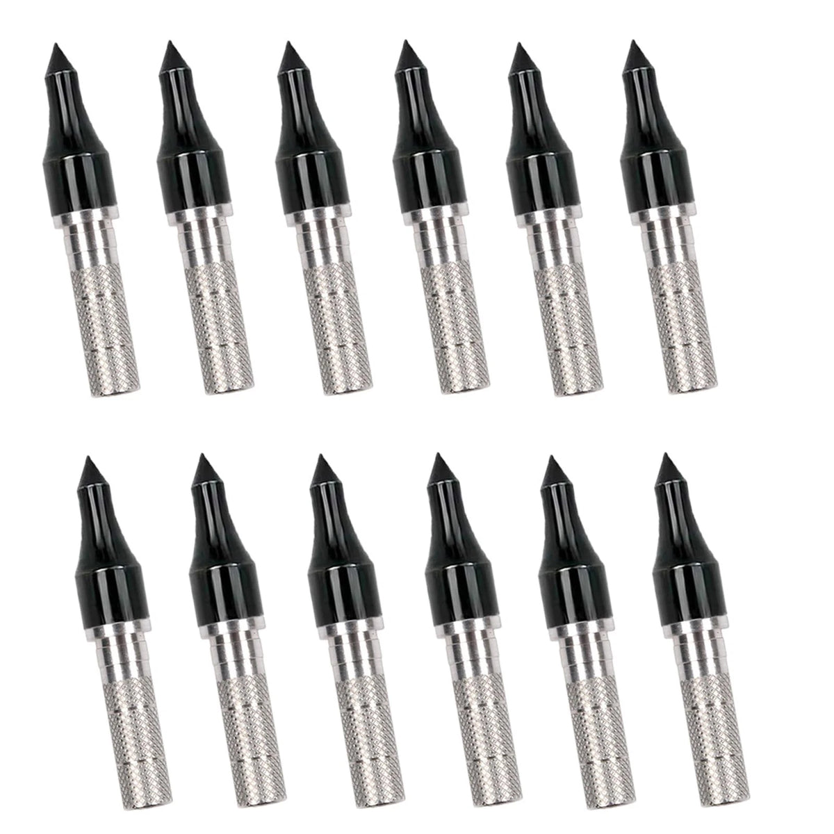 12 Pack Aluminum Inserts .244/6.20mm for Carbon Sliver, Black