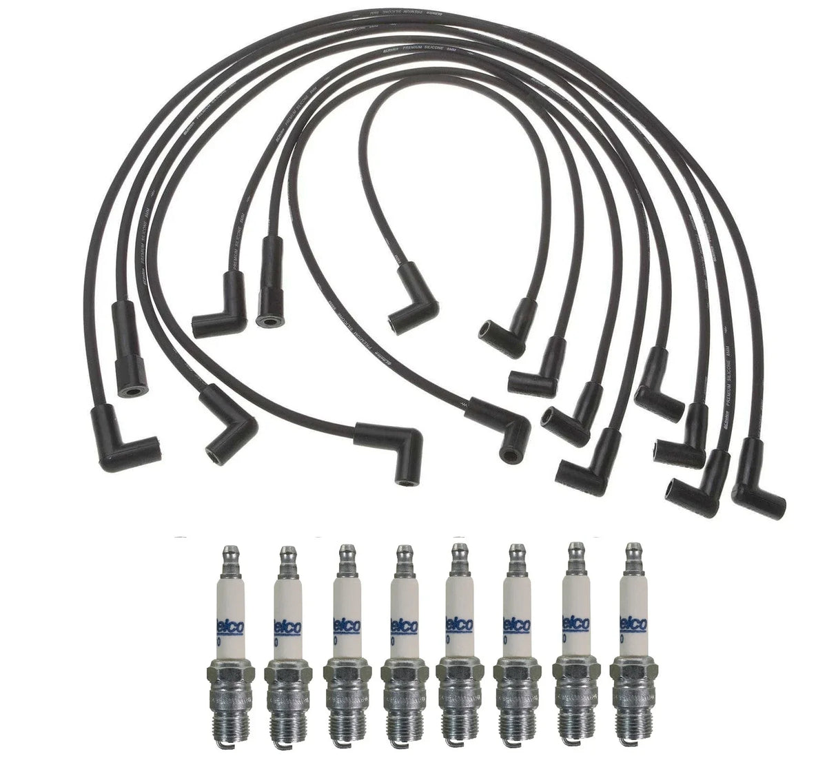 Pro Ignition Wire Set & ACDelco Rapidfire Spark Plugs Kit for Chevy V8 (VIN M)