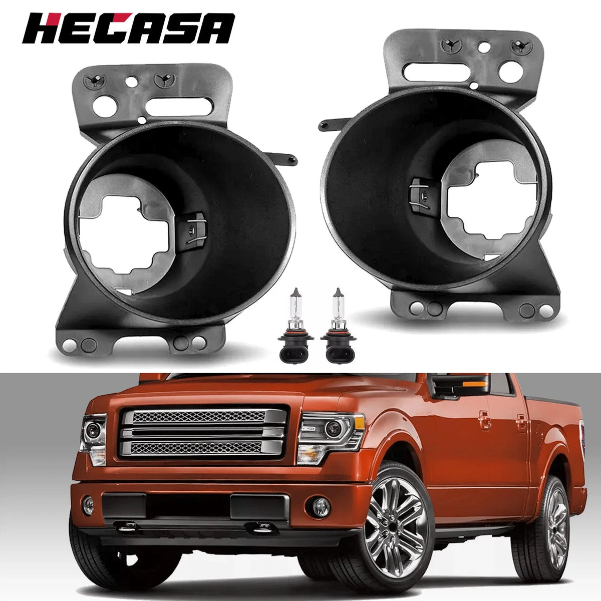 Fog Light Covers for Ford F-150 (2009–2010) LH & RH Side, Black