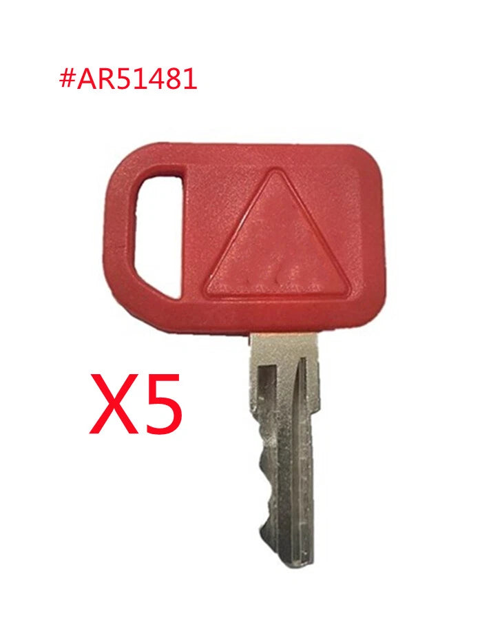 5pc Ignition Key Set for JD Heavy Equipment & Tractors AT195302
