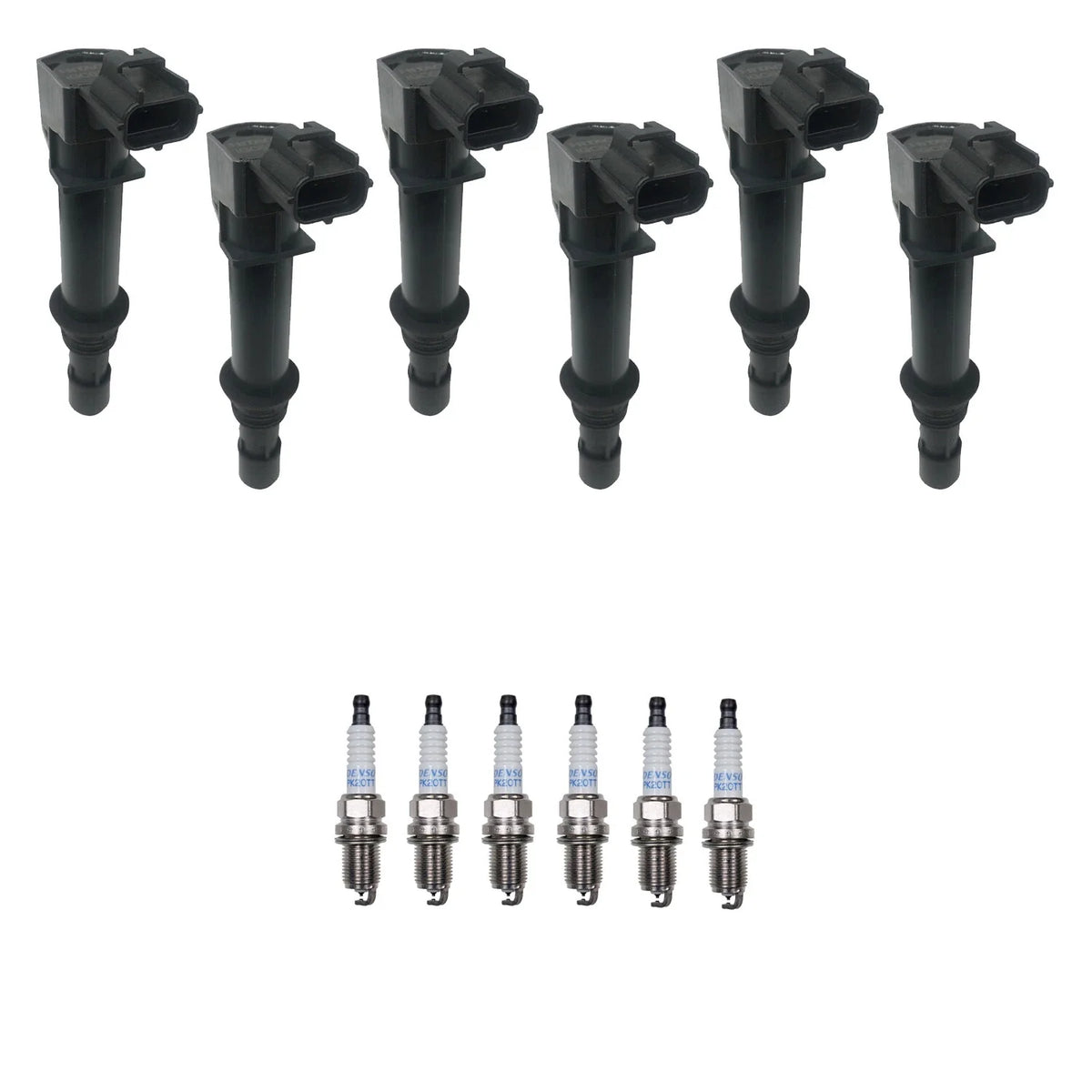 Set of 6 Ignition Coils & Denso Spark Plugs for Dakota Nitro (2005–2011)