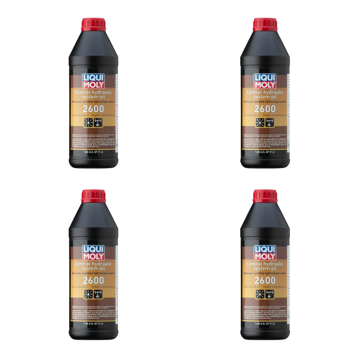 Set of 4 Liqui Moly Central Hydraulic System Oil 2600 (4L)