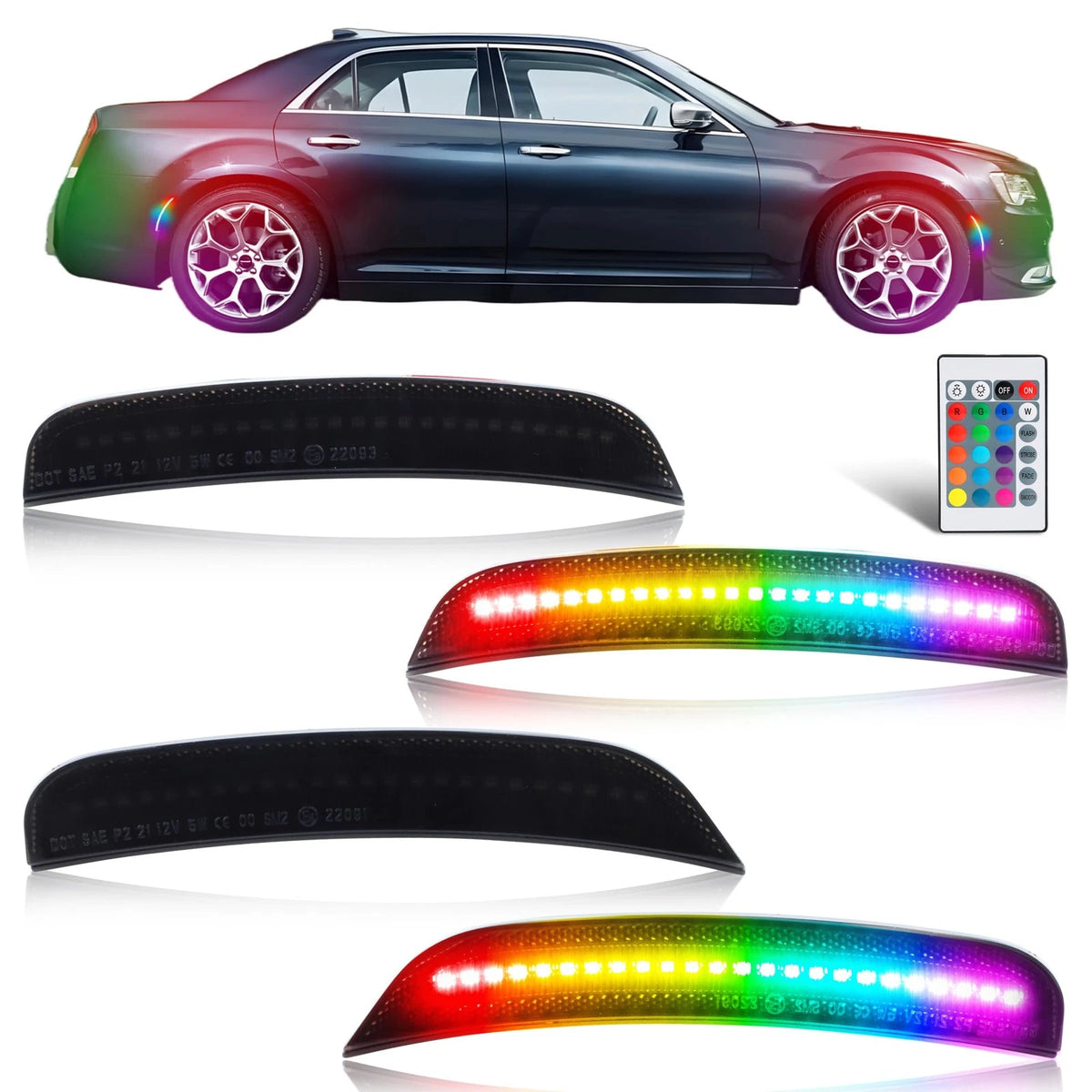 RGB LED Side Marker Lights for Chrysler 300 (2015–2024)