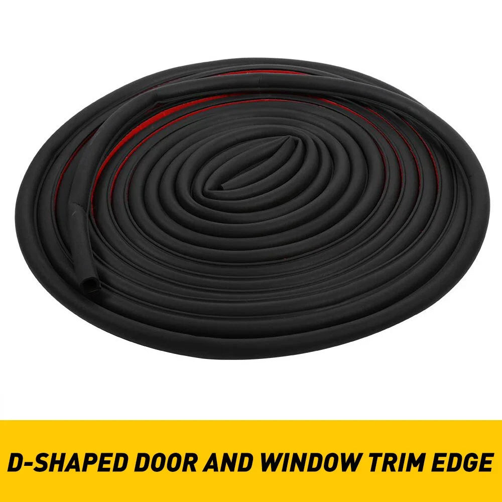 16Ft D-Shape Rubber Seal Strip for Car Doors with 3M Adhesive