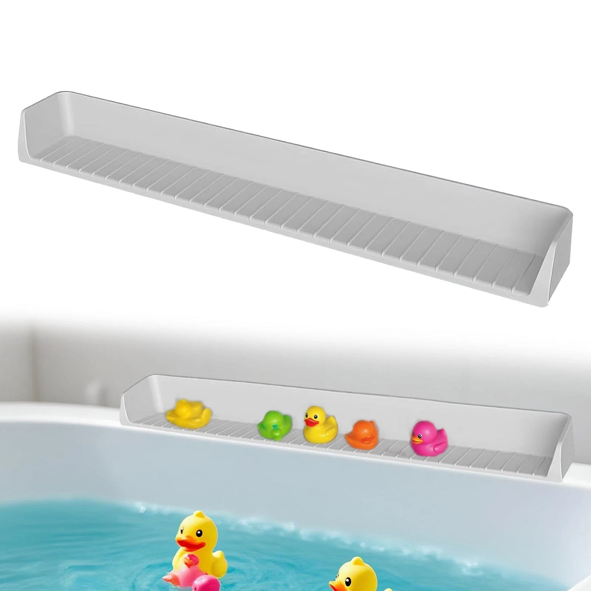 31-Inch Silicone Bathtub Shelf with Strong Suction Cups