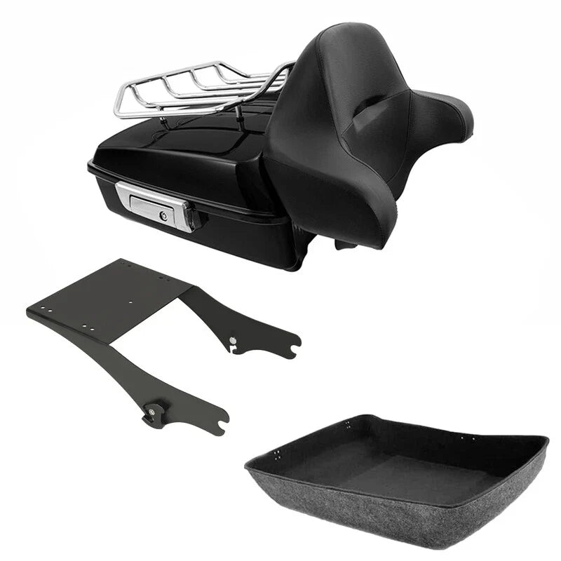 Chopped Trunk Backrest Top Rack Mount for Harley Touring (1997–2008)