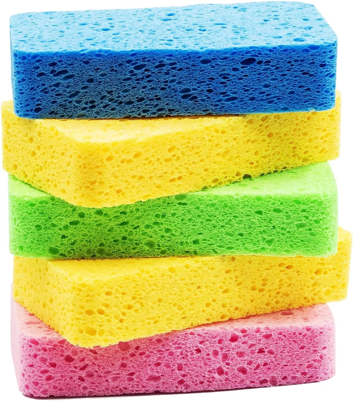 Set of 4 Large Cellulose Sponges for Kitchen Dish Cleaning