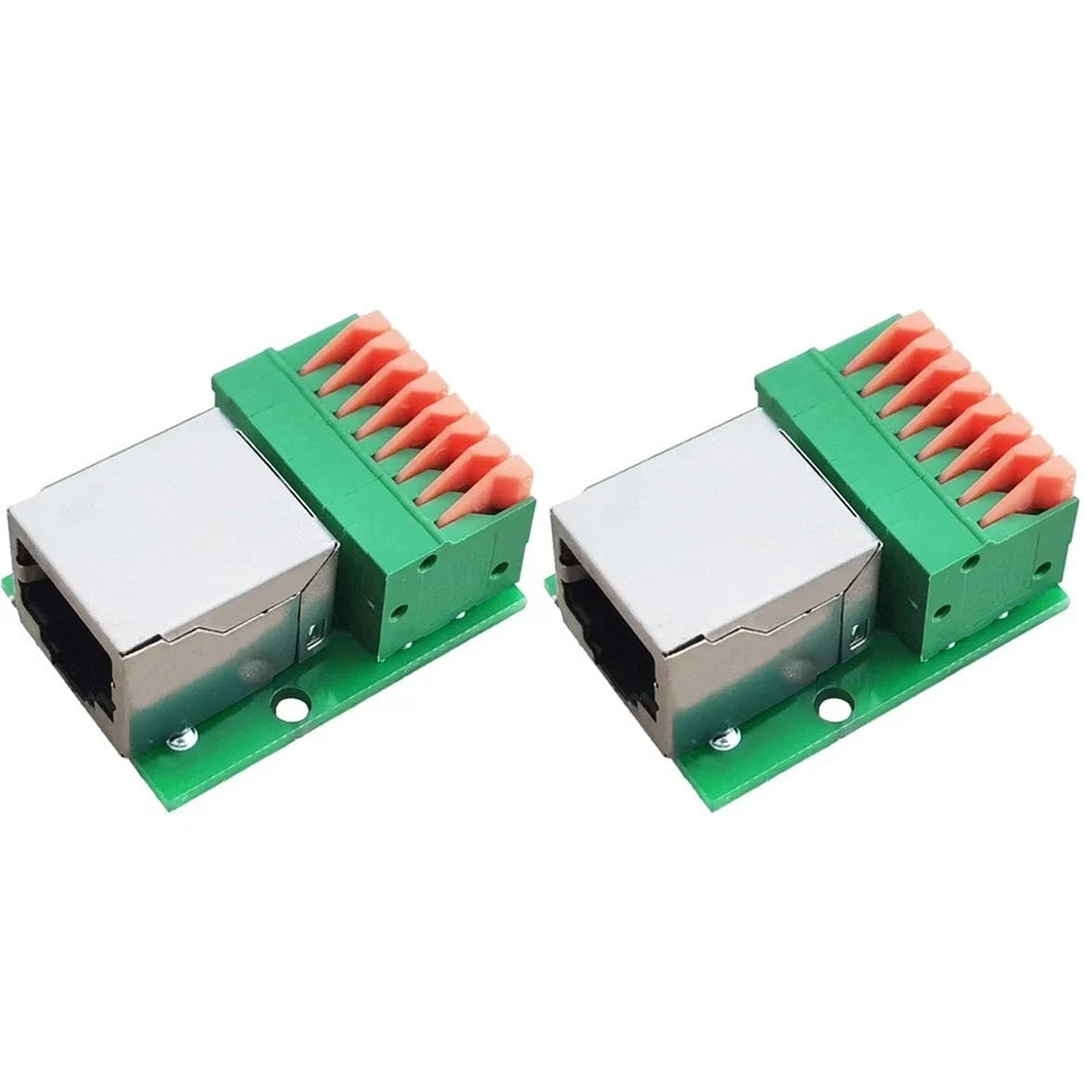 Set of 2 RJ45 Female Solderless Connectors 8 Pin for Fast Network Setup