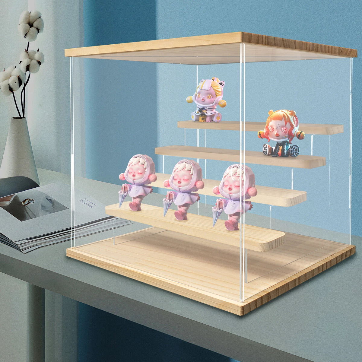 5-Tier Acrylic Display Case for LED Lighting (12.6x12.6x12.68in)