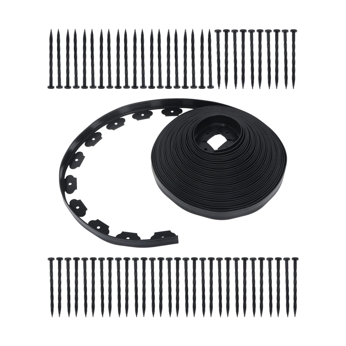 60 Spikes Landscape Edging for Lawn 1.5 Inch 100FT Black