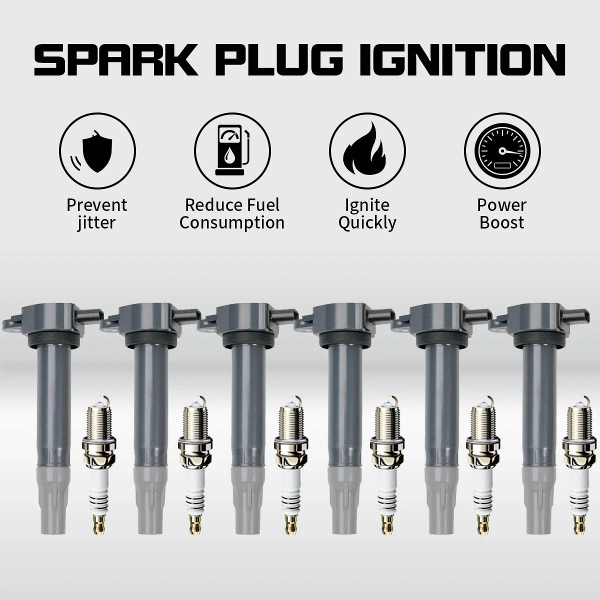 6pcs Ignition Coil + Spark Plug Kit for Chrysler 300 Dodge Charger (2006–2010) UF502