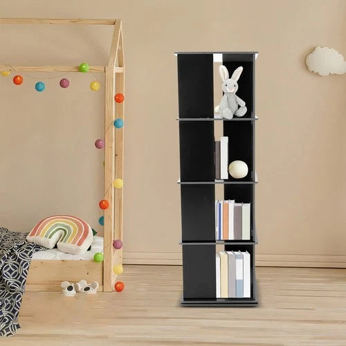 360° Rotating Bookshelf Display Rack Stand for Freestanding Storage