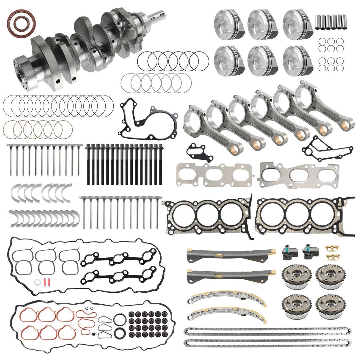 Engine Rebuild Overhaul Kit & Crankshaft/Piston/Timing for Hyundai Kia 3.3L