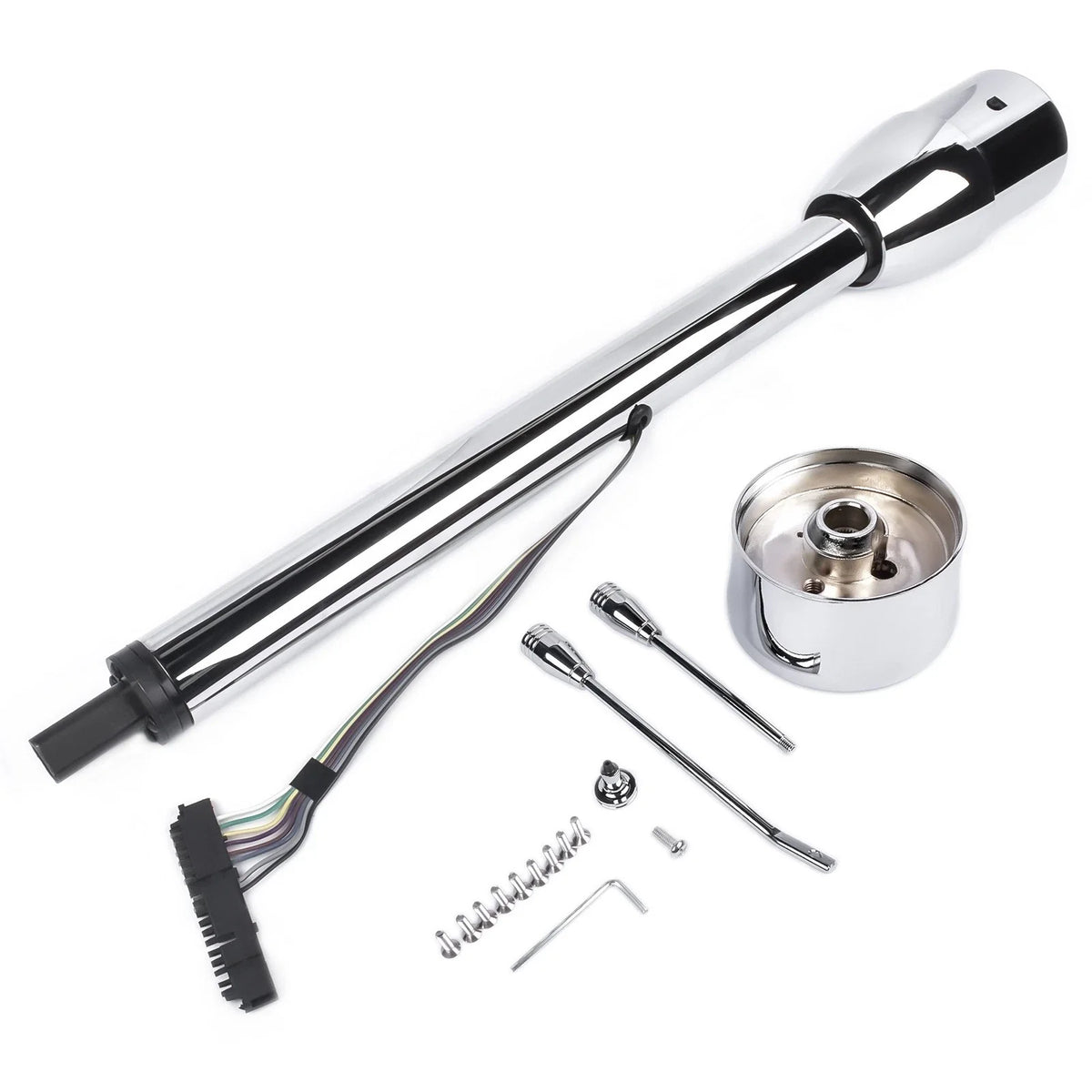 30" Chrome Tilt Steering Column with Wheel Adapter for Hot Rod (No Key)