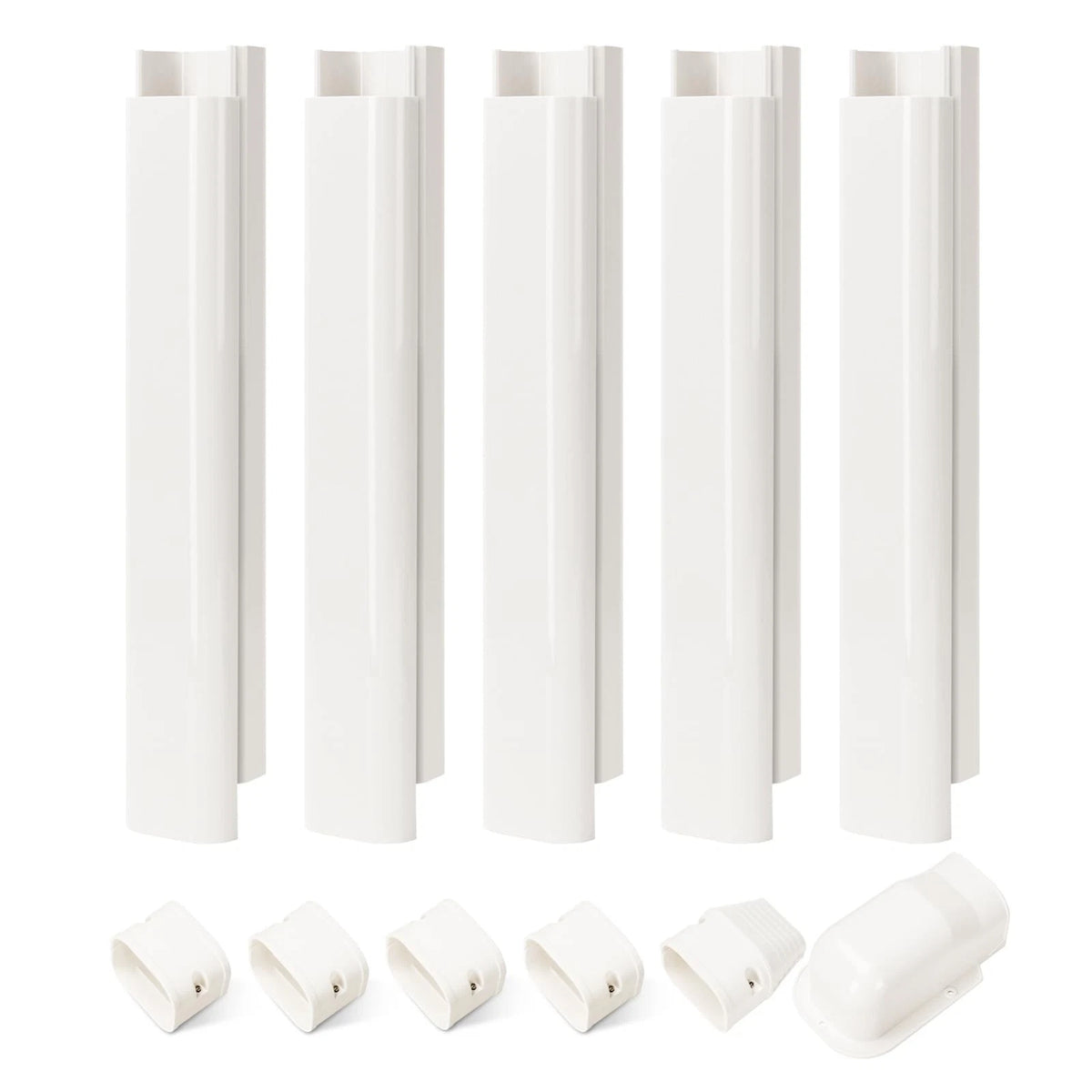 3" Line Set Cover Kit for Mini Split Air (3"W x 7.5'L) - White, Beige