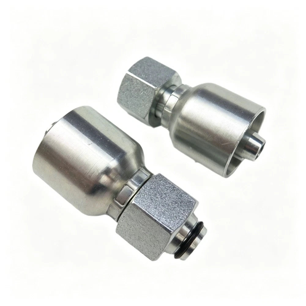 Set of 2 M14x1.5 Hydraulic Hose Crimp Fittings for Mini Excavator
