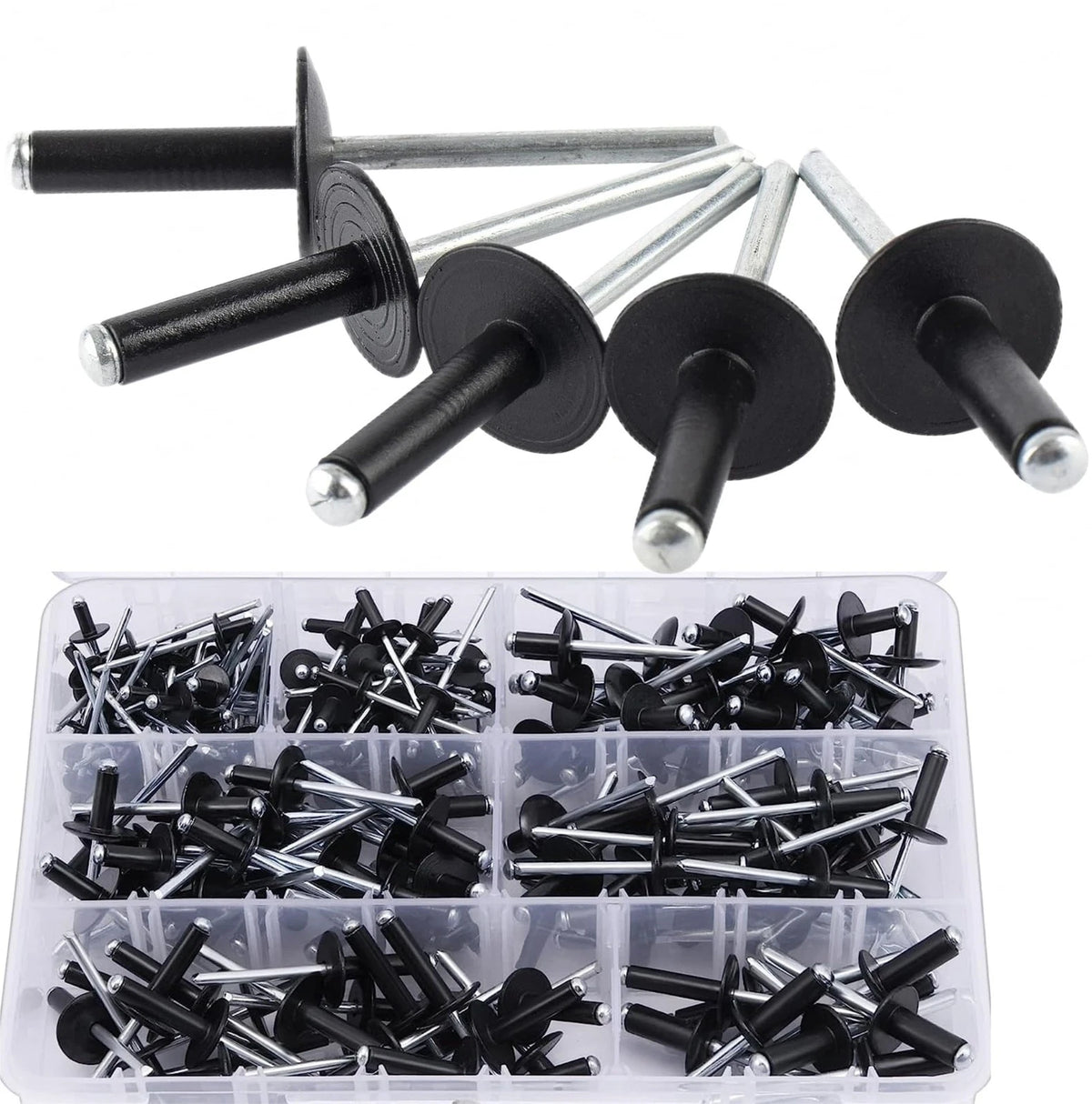 220PCS Large Flange Aluminum Blind Rivets for Various Applications