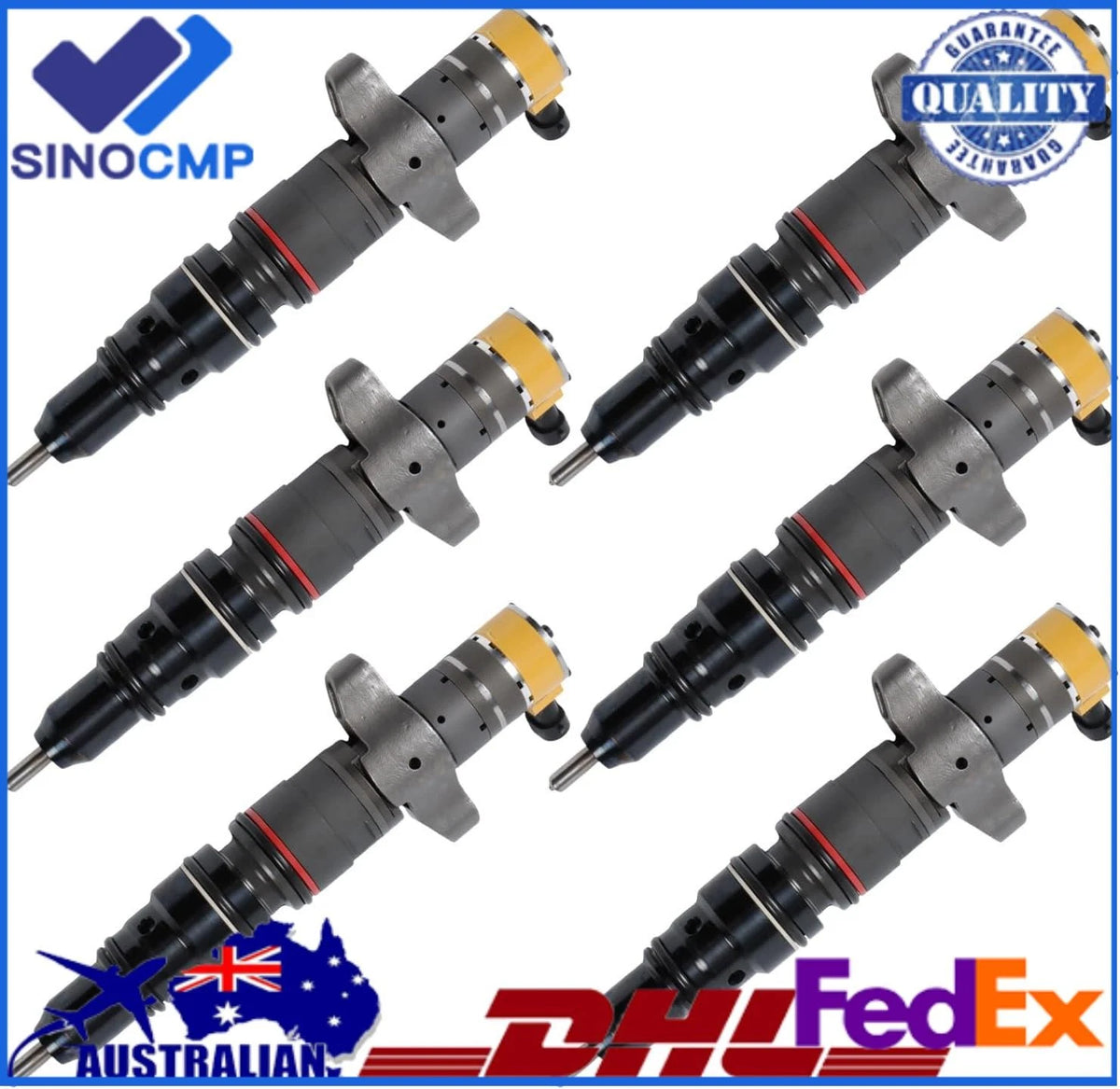 6PCS Fuel Injectors for Cat C9 Engine 330D 336D (20R-8968, 557-7633)