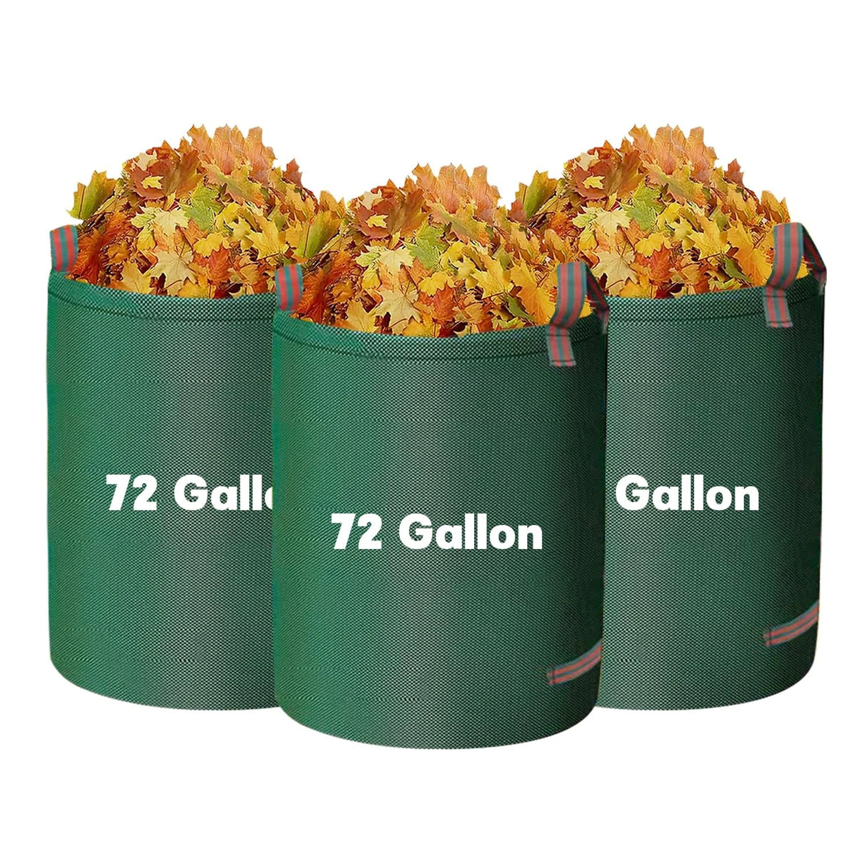 3 Pack 72 Gallon Reusable Yard Waste Bags for Lawn Leaf Garden