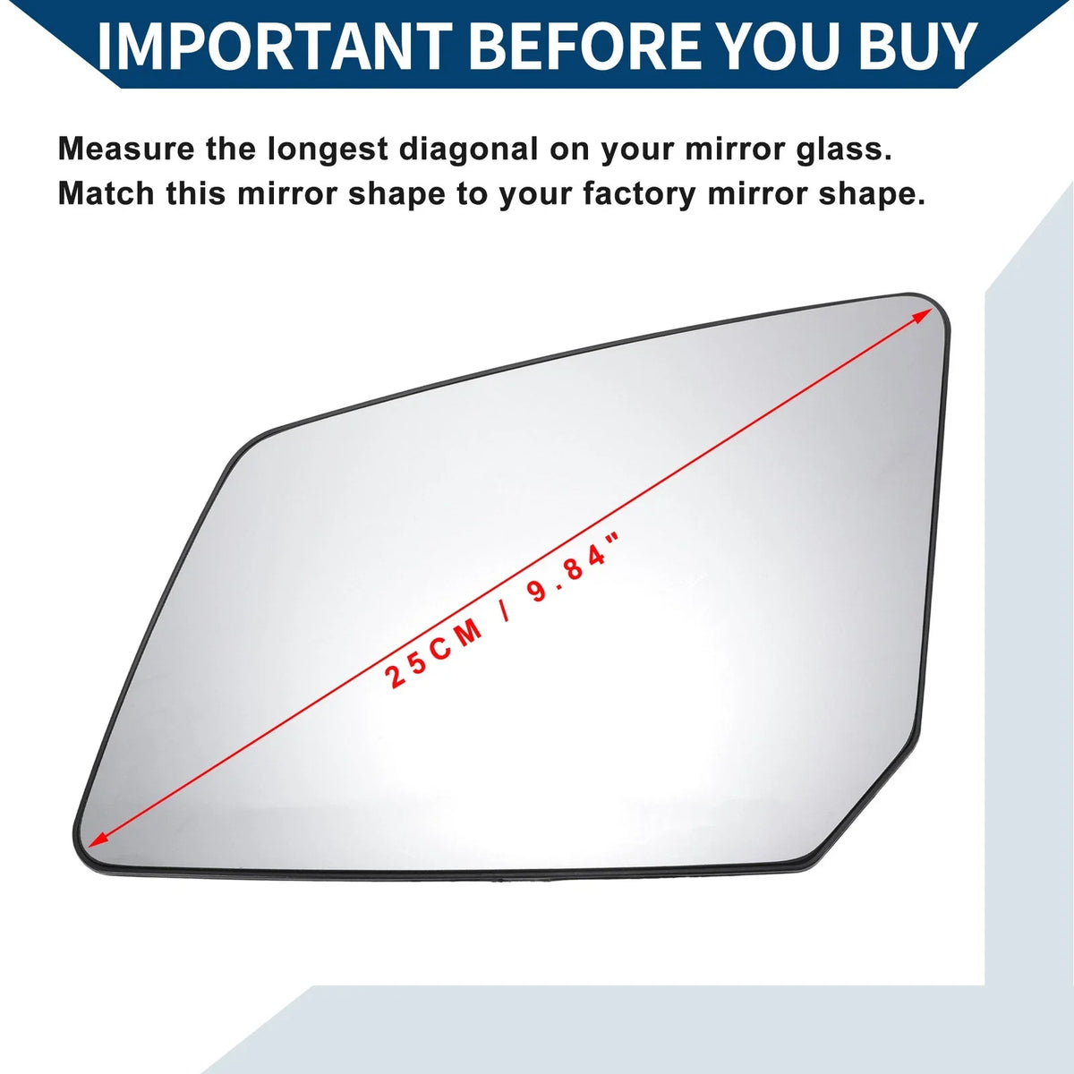 Heated Left Side Mirror Glass for Chevrolet Traverse (2018–2023)