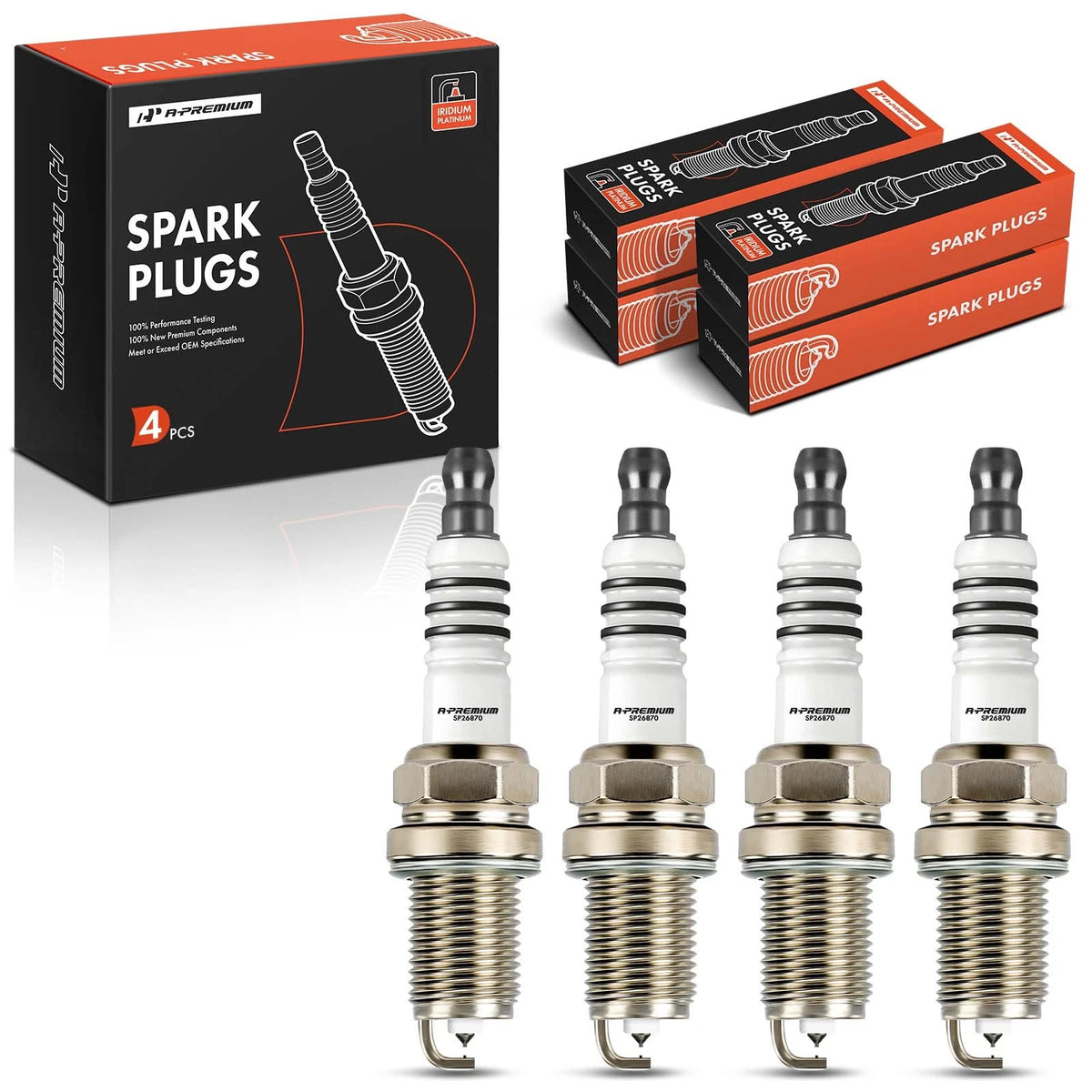 Set of 4 Iridium Platinum Spark Plugs for Mitsubishi Lancer (2008–2010) 2687