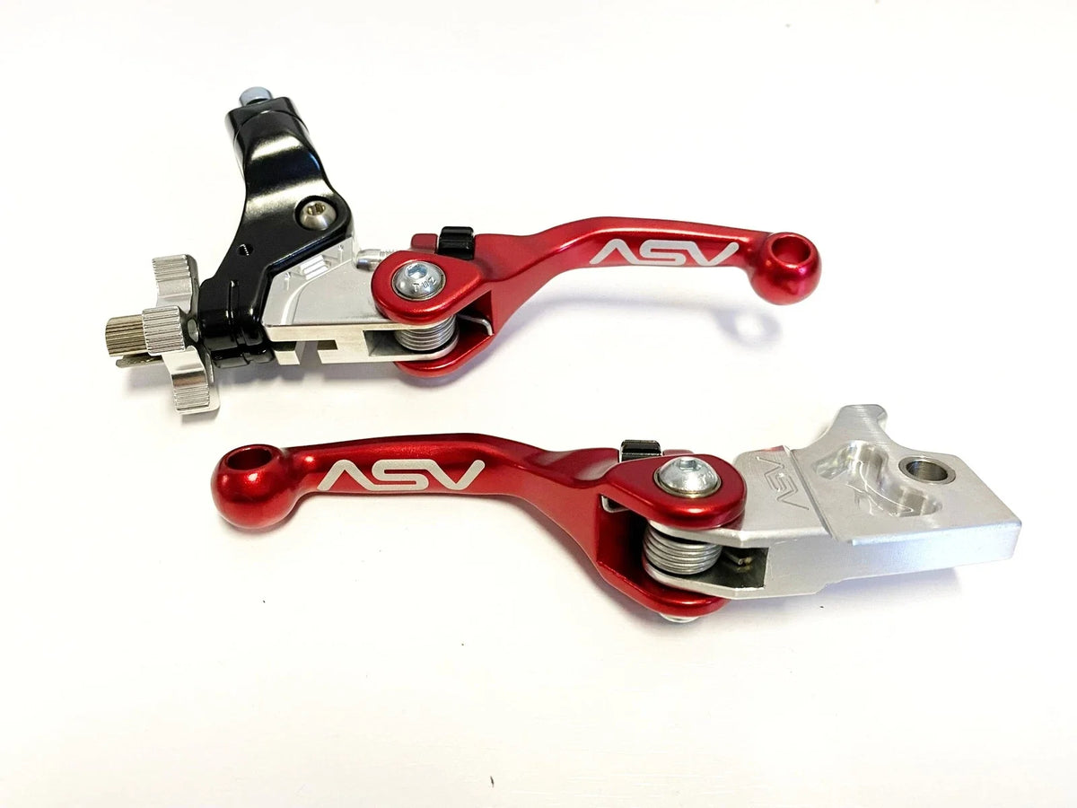 2X Shorty Front Brake Clutch Perch Levers Red for Yamaha Wolverine 350 450 (2016–2020)