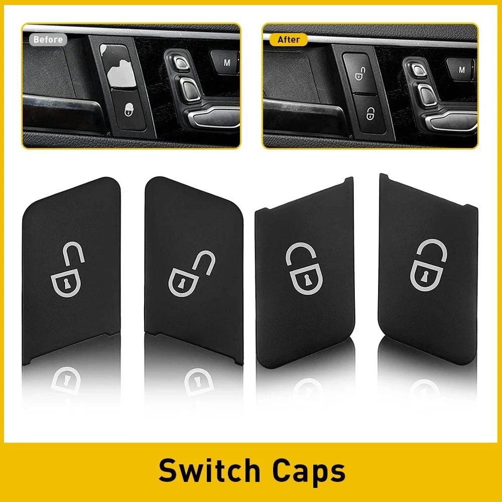 Lock Door Unlock Switch Button Cover Trim for Mercedes W204 (2007–2013)