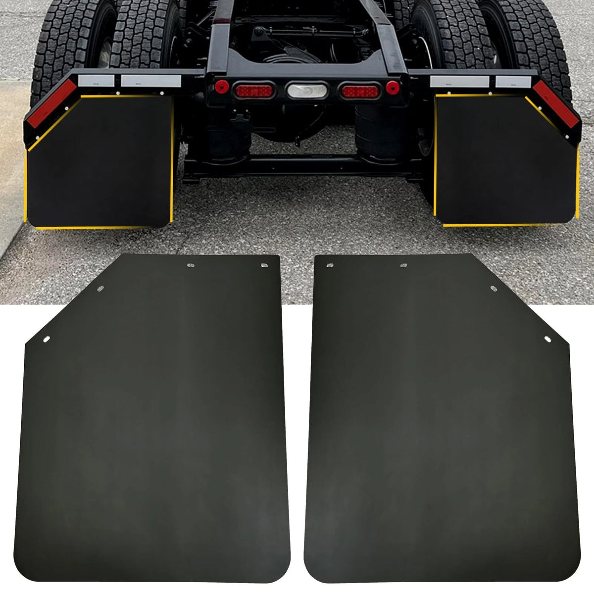 2X Black Polymer Mud Flaps for 24"x30" Angled