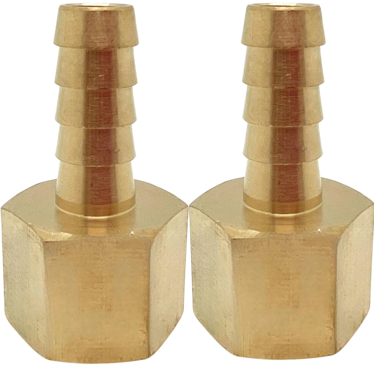 2X Brass Hose Fittings 3/8" NPT Female to 5/16" Barb