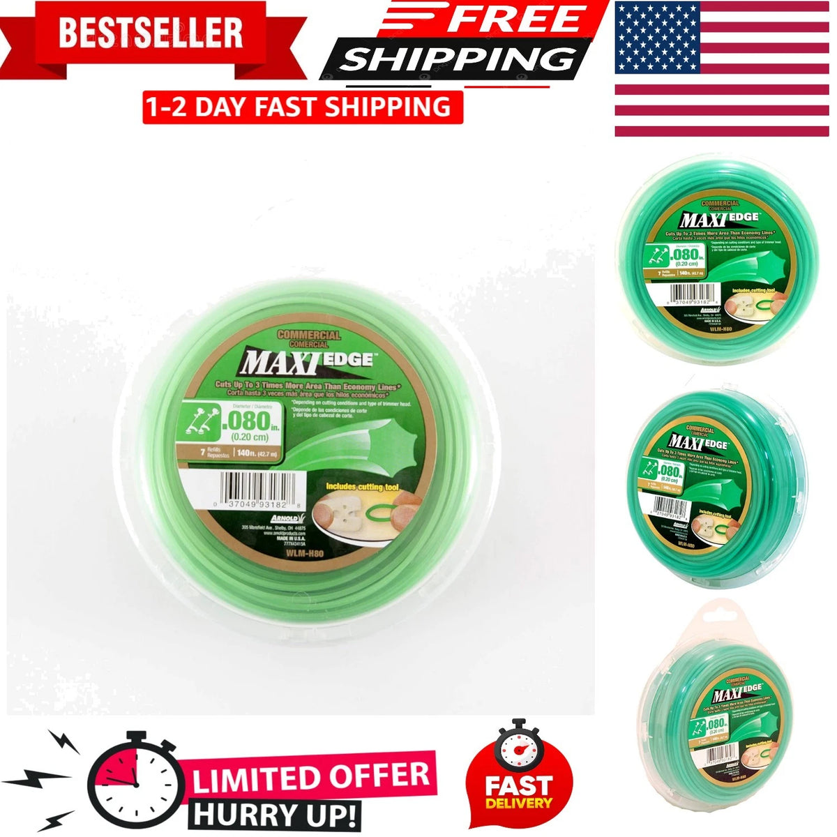 .08-Inch x 140-Foot Commercial Grade Trimmer Line for