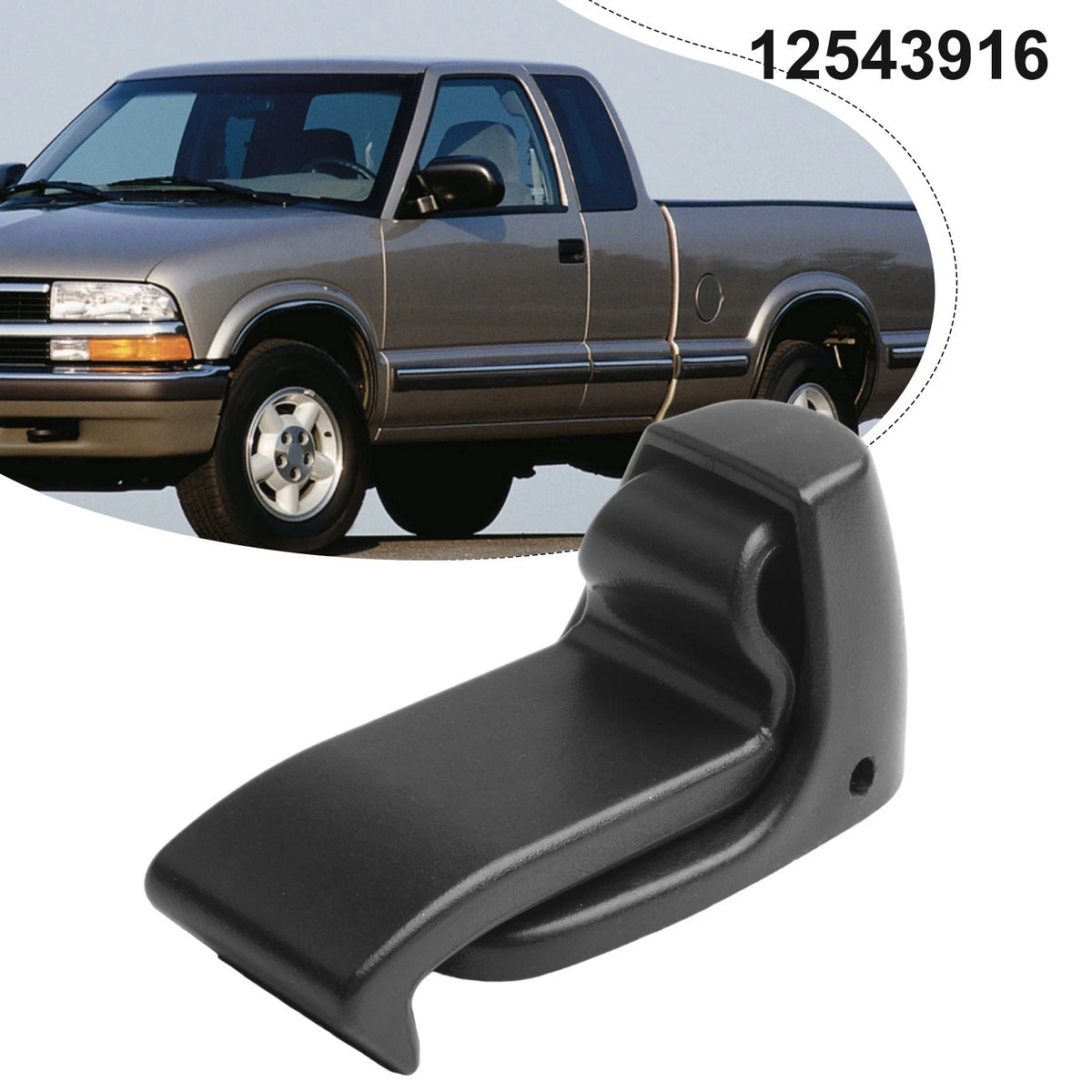 Rear Sliding Glass Latch for Chevy S10, GMC Sonoma (1994–2004) Black