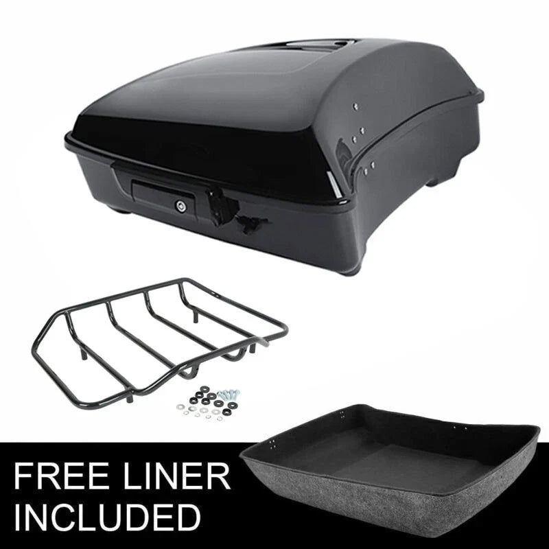 Black Chopped Trunk Backrest Pad for Harley Touring Road King Glide (2014–2026)