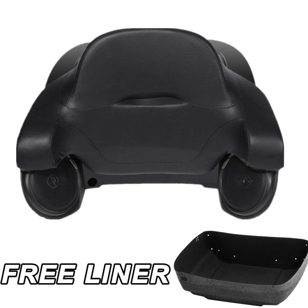 Matte Black Trunk Backrest Pad Speakers for Harley Street Glide (2014–2025)