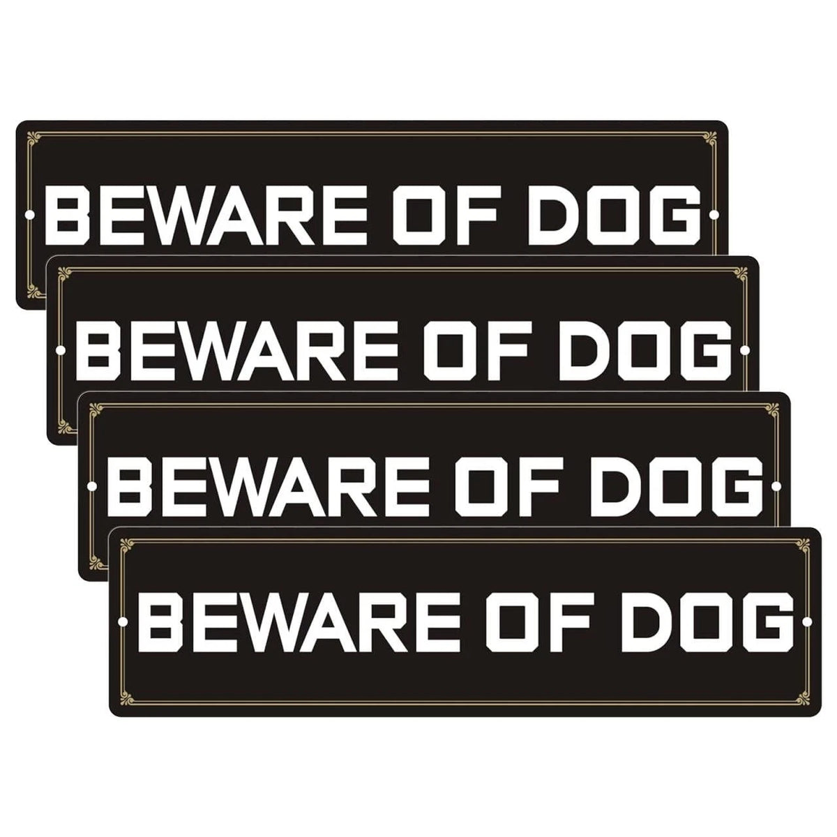 4 Pack Beware of Dog Sign Acrylic Warning Rust Resistant Weatherproof