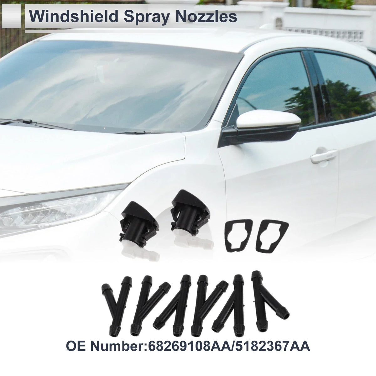 Washer Nozzle & 6 x Hose Connectors for Dodge (2011-2023)